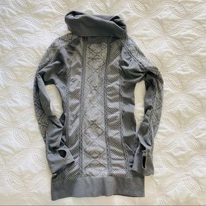 Athletic essentials ae grey cowl neck fitness top